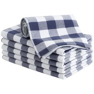 6pcs 100% Cotton Kitchen Towels Plaid Absorbent Drying Dish Towels 13 x 29 Inch